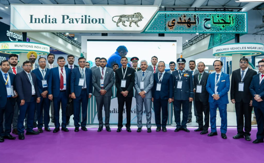 The Rise of a Military Superpower: Inside India’s Game-Changing Showcase at WDS Riyadh 2026 3 Indian Pavilion showcasing advanced military aircraft, missiles, and Make in India defence tech to international delegates at the World Defence Show Riyadh 2026.