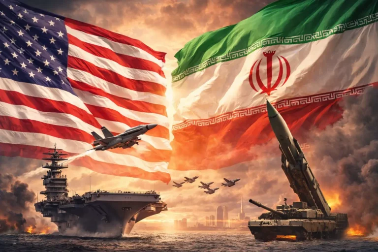 US Iran Military Buildup Signals Critical Strategic Test for American Power 7 US Iran military buildup symbolically represented amid rising strategic tensions and expanding American military deployment in the Middle East.