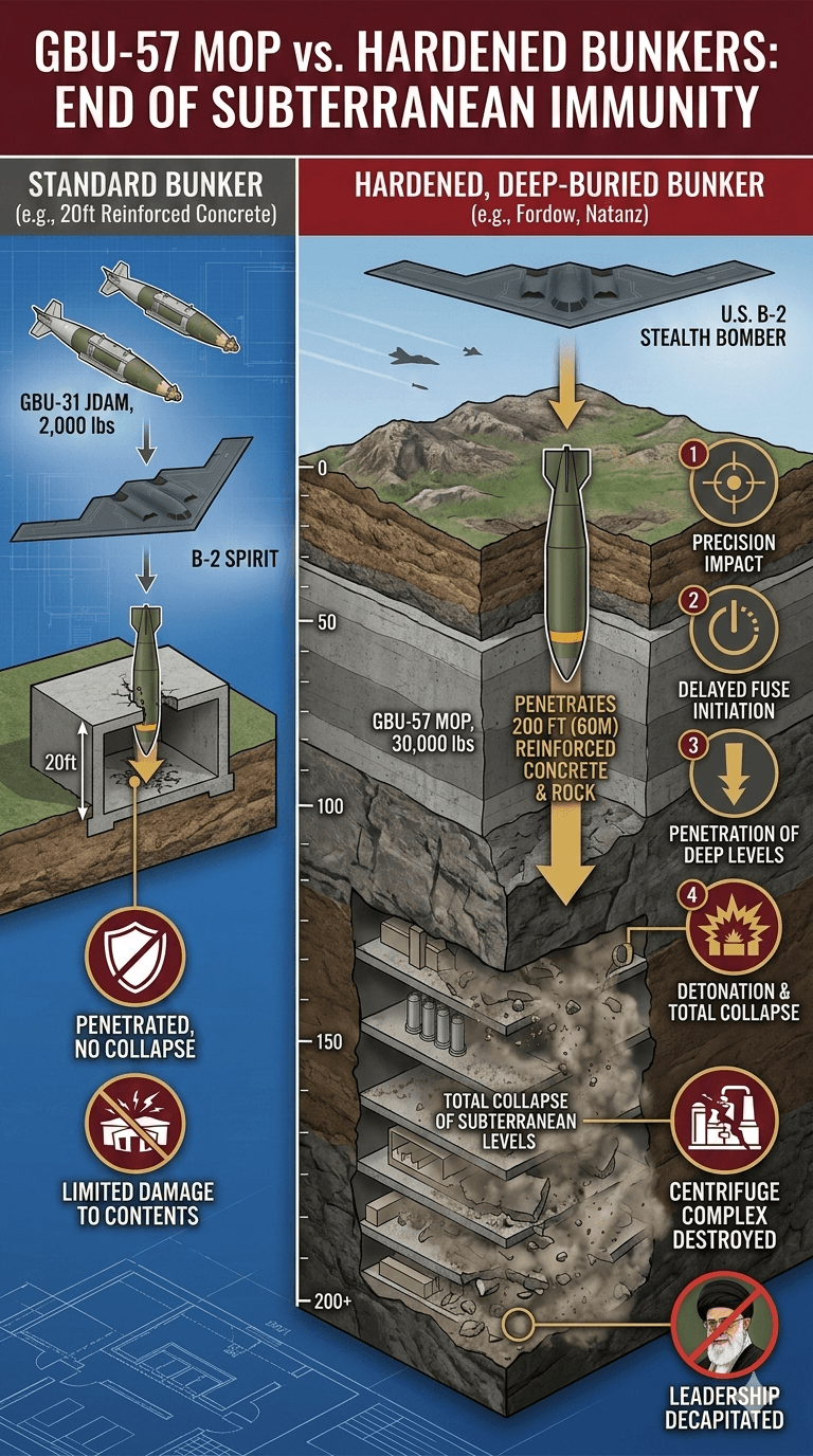 GBU-57 MOP vs. Hardened Bunkers: End of Subterranean Immunity