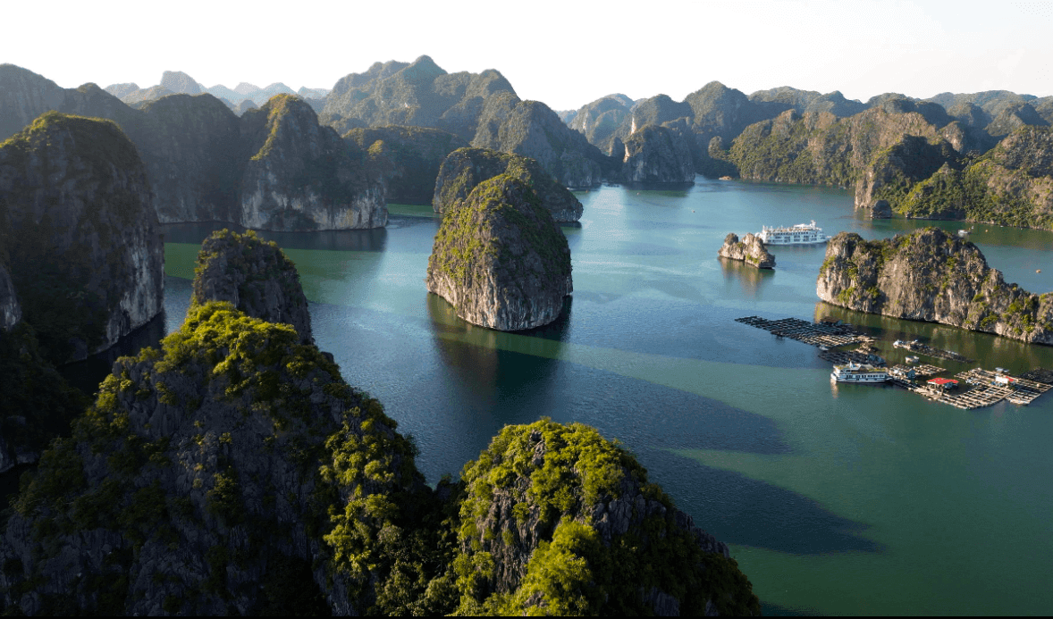 Ha Long Bay limestone islands Vietnam