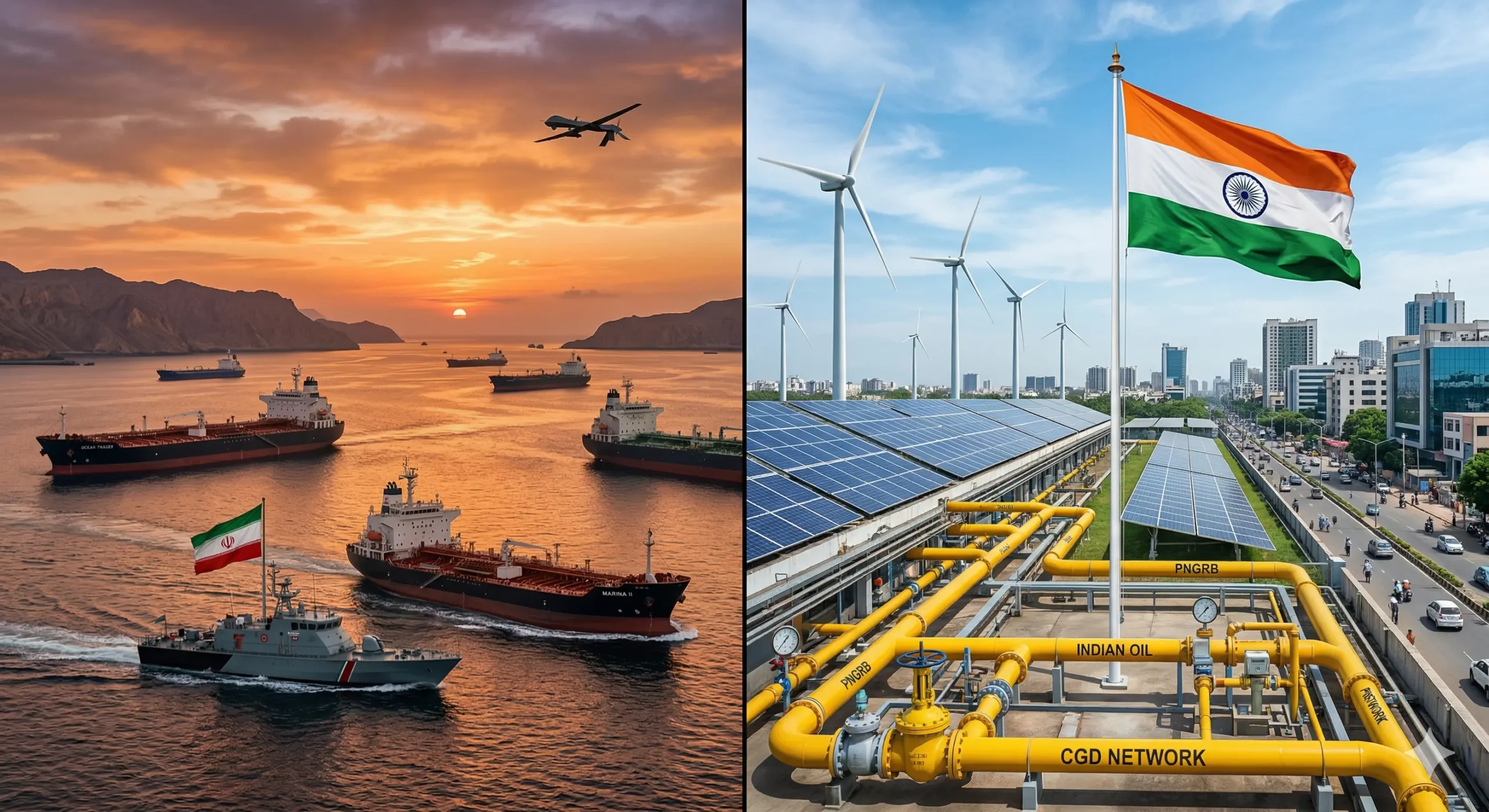 West Asia war impact Strait of Hormuz toll system versus India’s energy infrastructure and climate goals.