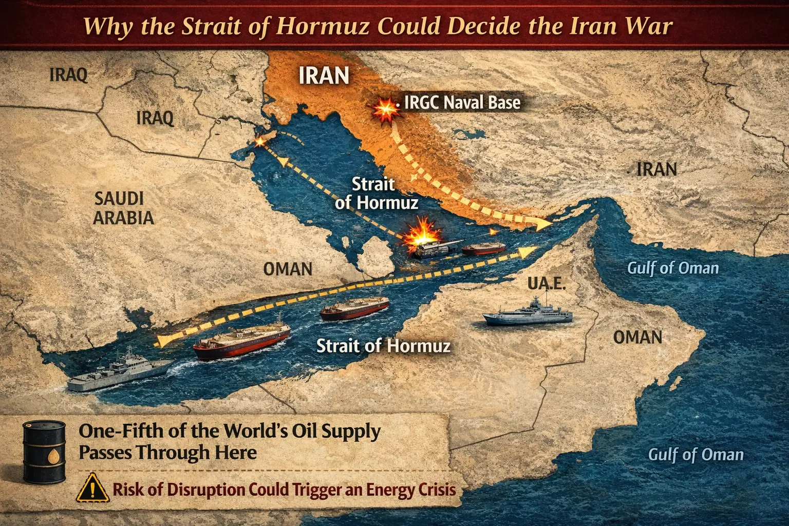 Strait of Hormuz Shipping Route Map – Iran War Energy Chokepoint