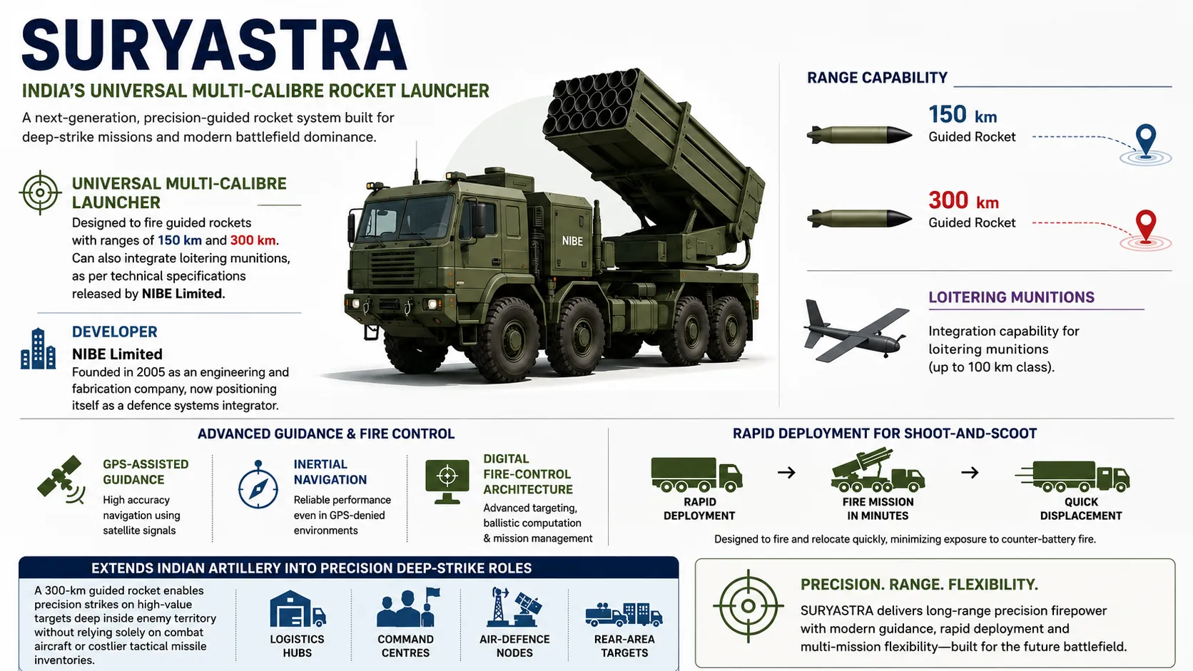 NIBE Limited Suryastra rocket system infograpghic