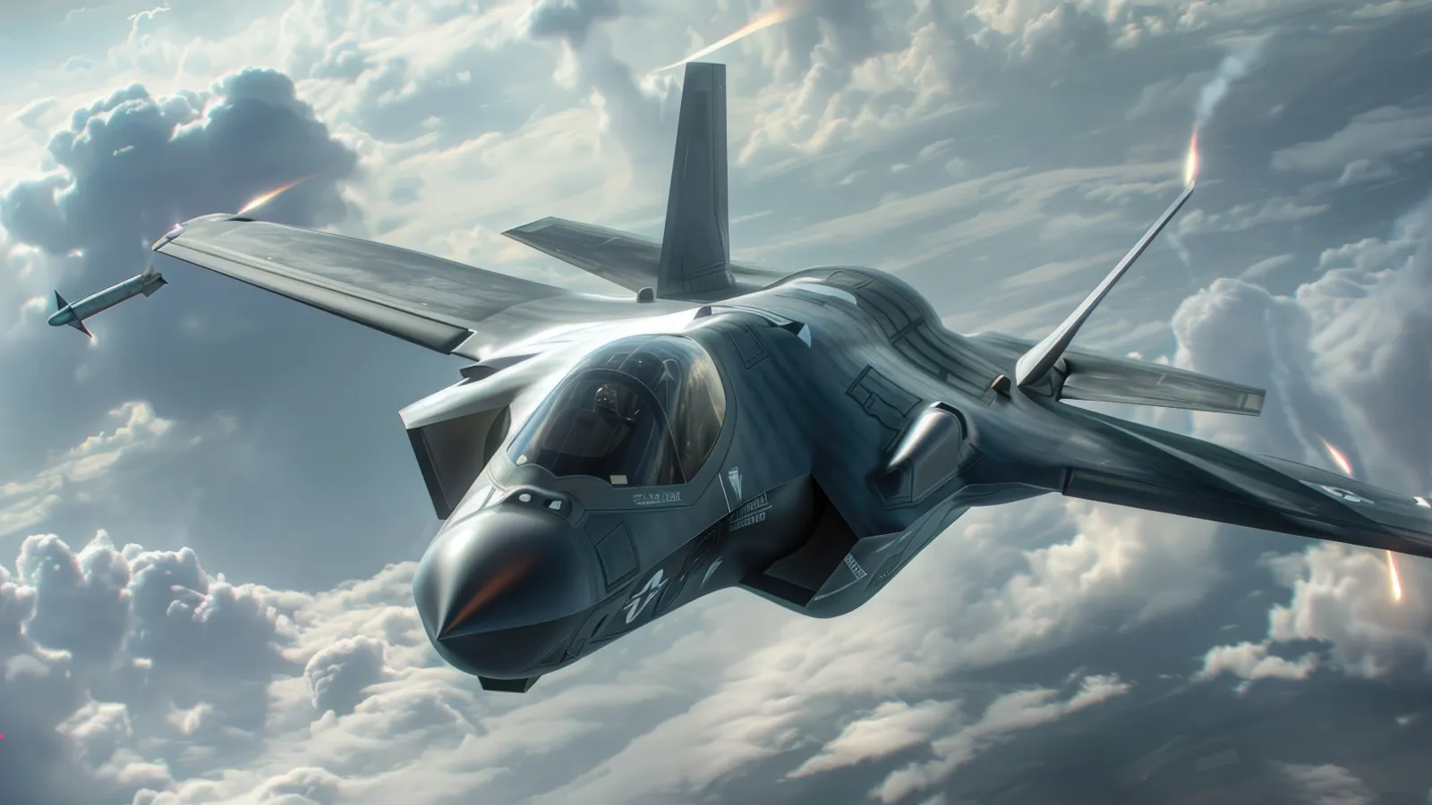 YLC-8B radar F-35 stealth, a f35 fighter jet flying in sky, illustrative image