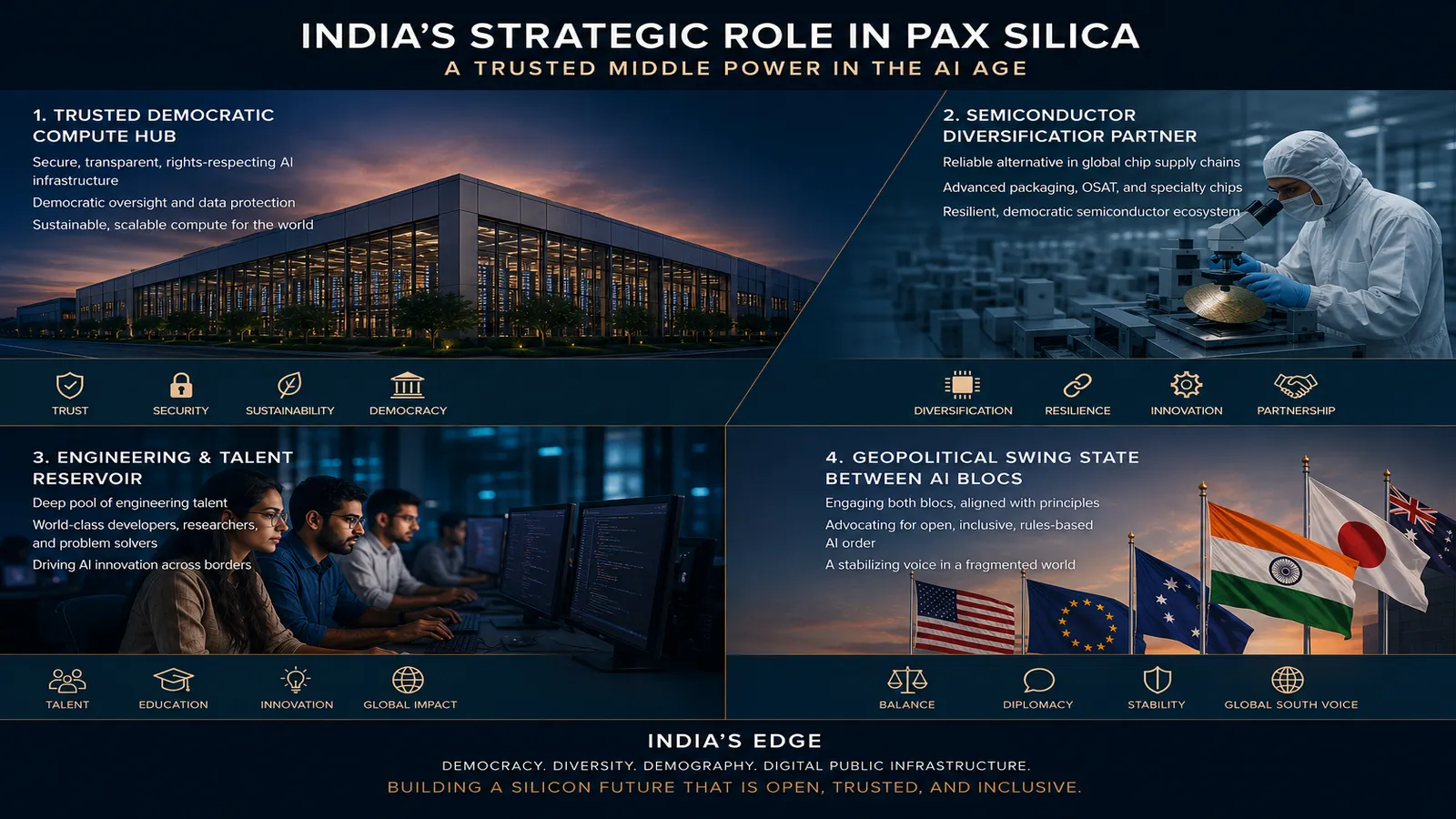 india's Role in Pax Silica AI Geopolitics Infographic