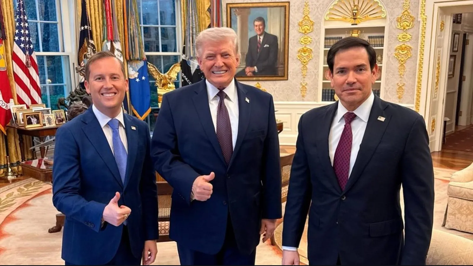 Marco Rubio India Visit 2026: What It Means for U.S.–India Relations and Strategy marco rubio india visit-in image sergio gor, donald trump and marco rubio standing together in white house