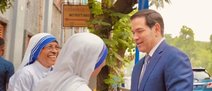 marco rubio kolkata mother teresa India Quad Strategy: marco rubio giving tribute to mother teresa in kolkata