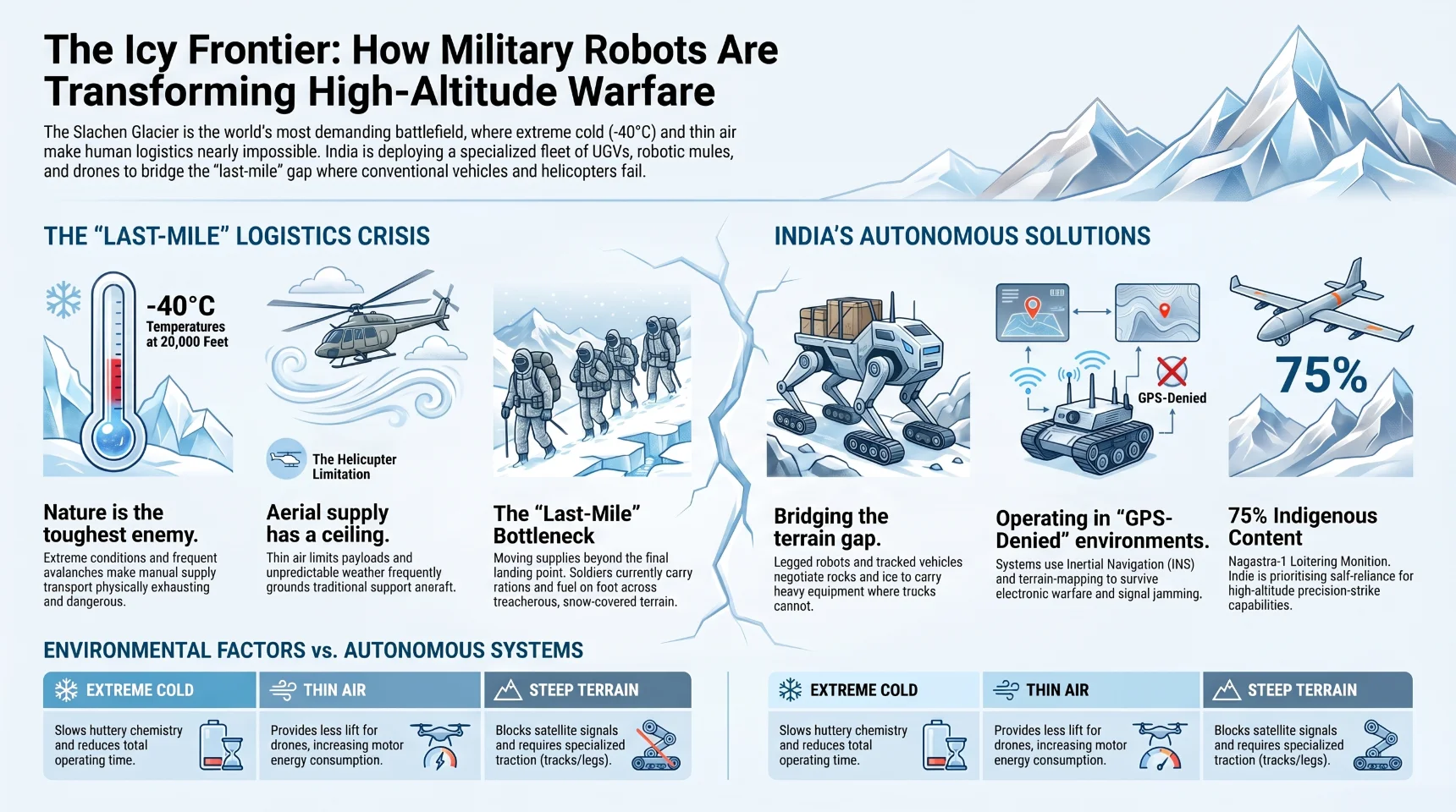 Can Military Robots Protect Siachen? Discover why India's next battlefield advantage may come from UGVs, robotic mules and autonomous systems.