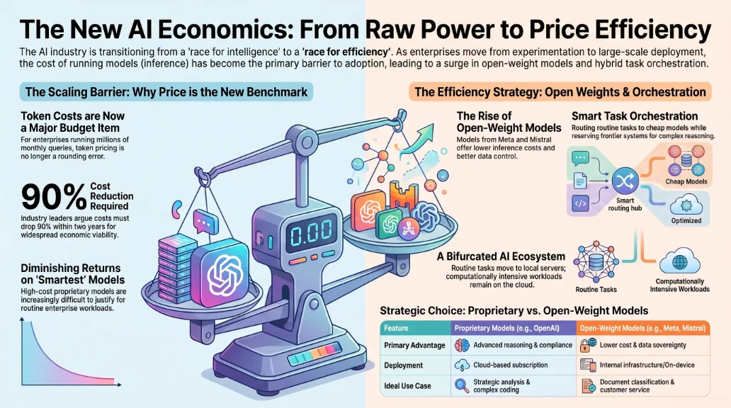 The Next Fight in Artificial Intelligence Is Over Price, Not Power The New AI Economics infogrphics