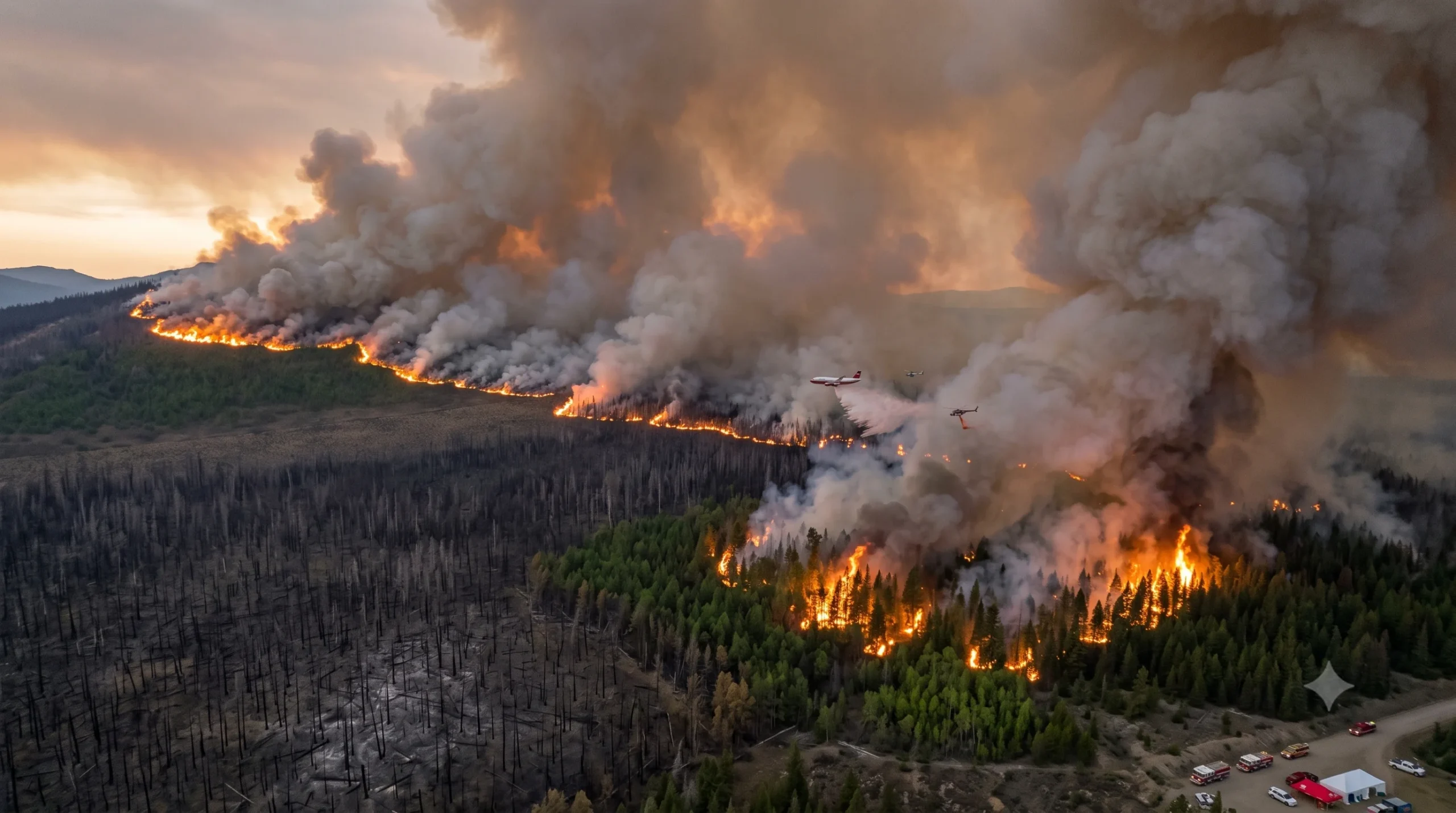 Ontario Wildfires Force Mass Evacuations as Smoke Chokes North American Cities canada Wildfires 2026 smoke plume from northwestern Ontario wildfires visible on satellite imagery, July 2026