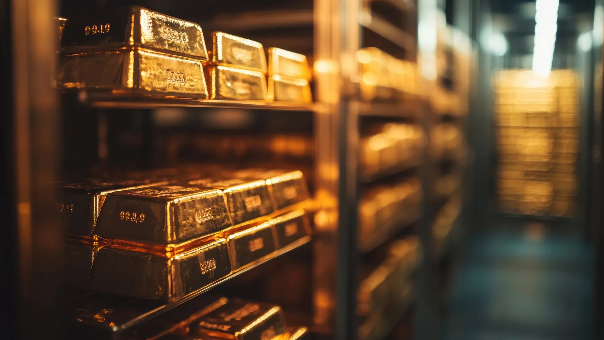 RBI gold repatriation — gold bars in a central bank vault as India brings reserves home from London and Basel