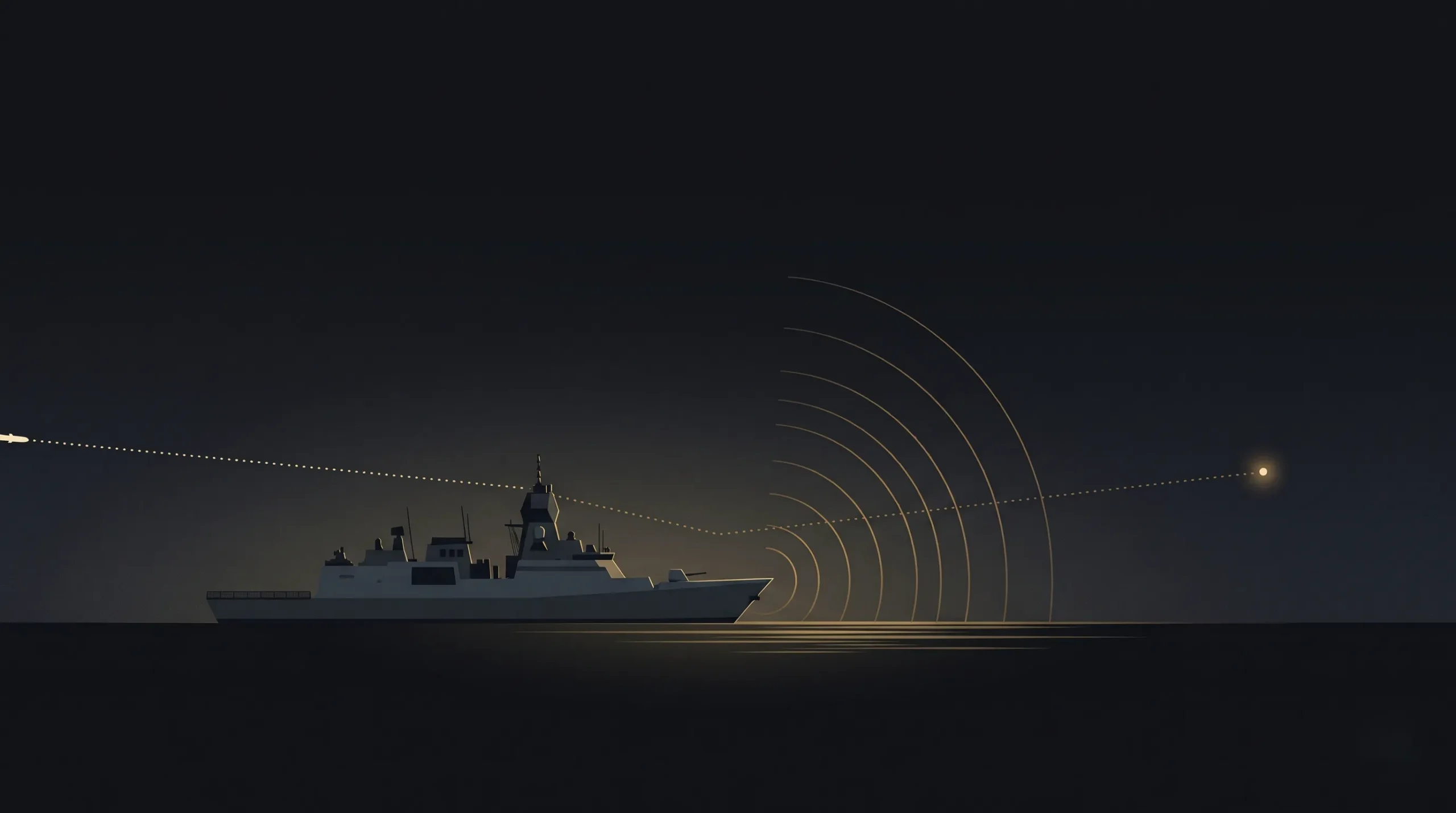 India Cleared a Missile Decoy for Its Warships. The Ministry Gave It One Sentence Illustration of a warship drawing an incoming anti-ship missile towards a glowing decoy point, representing the active offboard decoy system cleared by India’s Defence Acquisition Council.