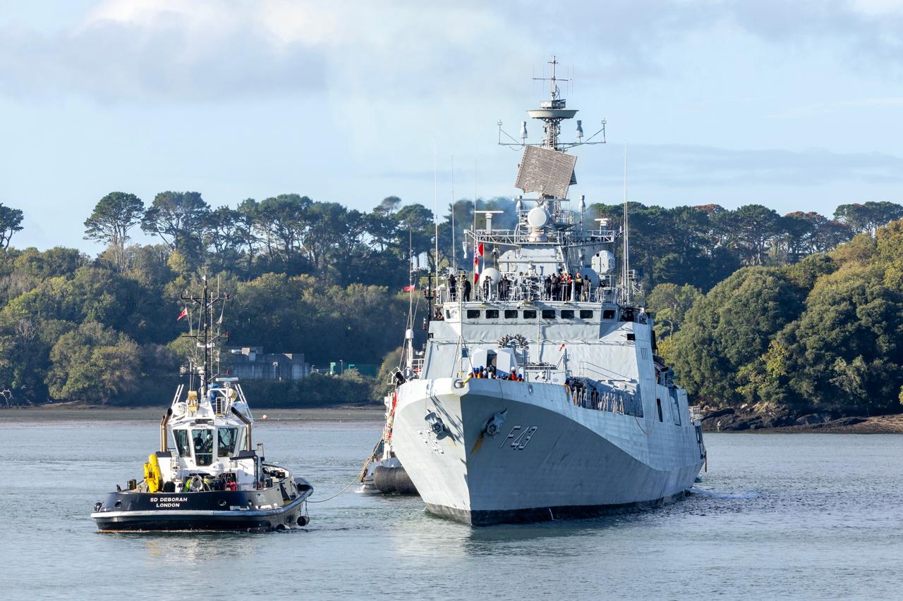 INS Trishul stealth frigate arrives at Plymouth UK for Exercise Konkan 2026