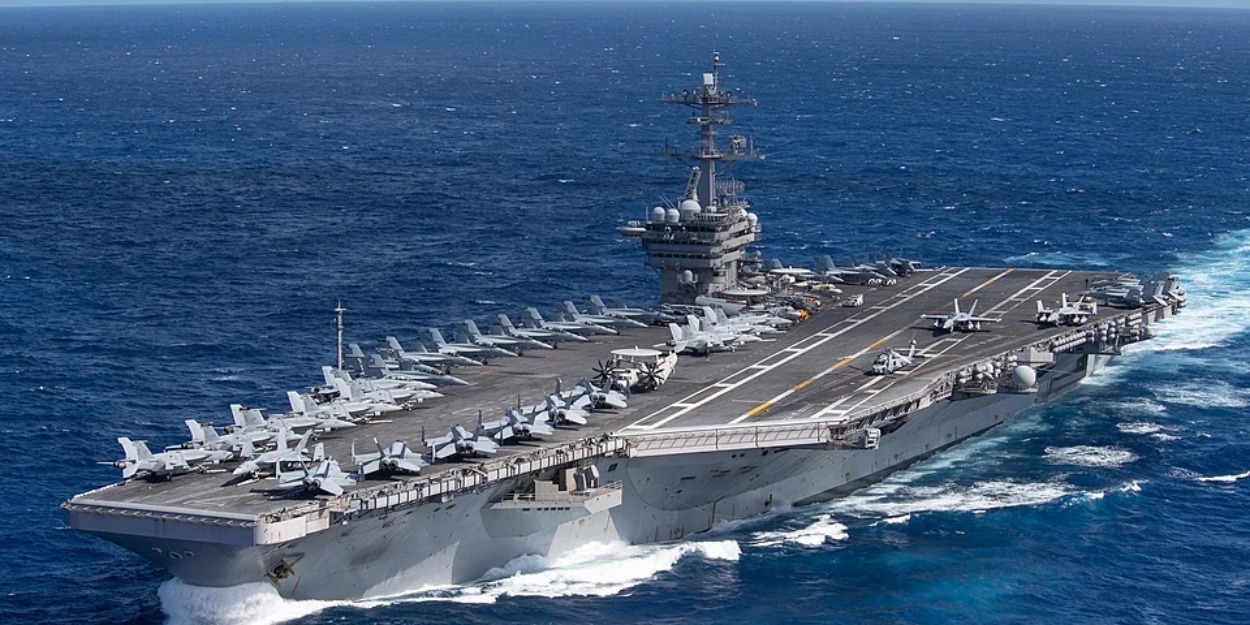Three US Carrier Strike Groups in the Middle East — and the Missile Gap Behind Them US Carrier Strike Group Middle East USS Theodore Roosevelt